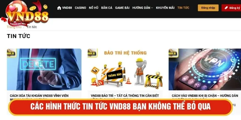 Các hình thức tin tức VND88 bạn không thể bỏ qua