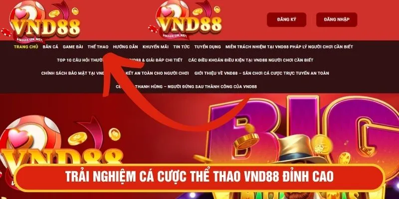 Trải nghiệm cá cược thể thao VND88 đỉnh cao