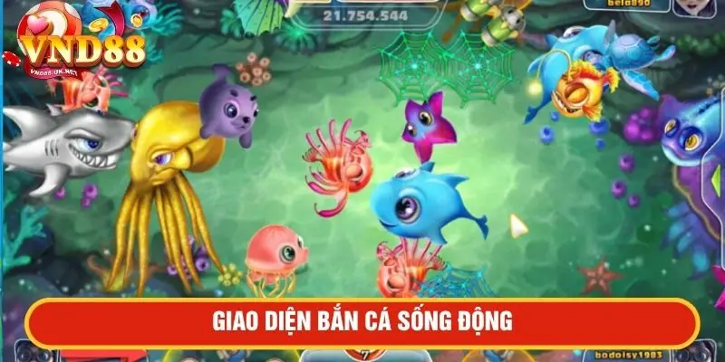 Giao diện bắn cá sống động