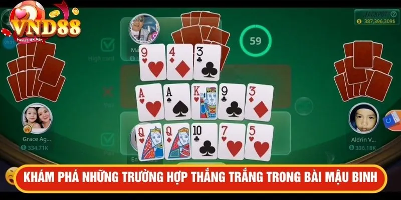 Khám phá những trường hợp thắng trắng trong bài Mậu Binh